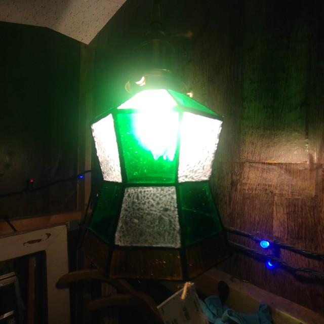 TOPANGA Lighting　ステンドグラスランプ　A　カラフル　ステンドグラス　吊照明　照明器具　光彩　リビング　キッチンカウンター　カフェ　BAR