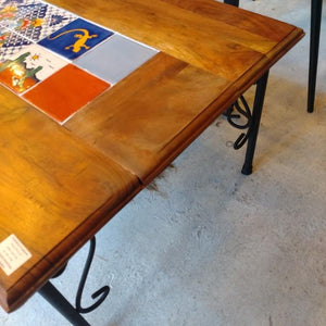 [In-store pickup only] TOPANGA Furniture Acacia Wood Mexican Tile Coffee Table Living Room Interior