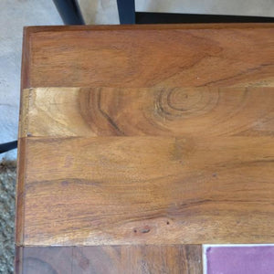 [In-store pickup only] TOPANGA Furniture Acacia Wood Mexican Tile Coffee Table Living Room Interior