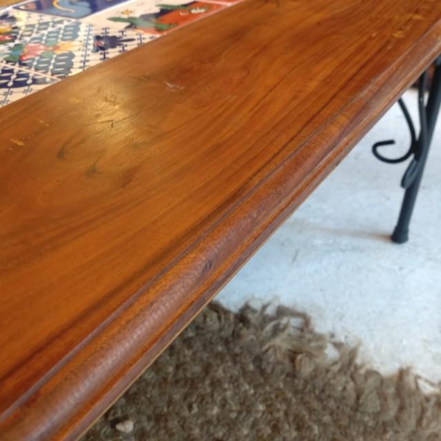 [In-store pickup only] TOPANGA Furniture Acacia Wood Mexican Tile Coffee Table Living Room Interior