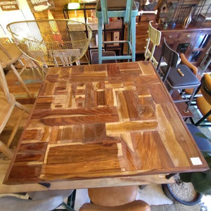 TOPANGA Furniture Sheesham Wood Marquetry Square Coffee Table (In-Store Pickup Only) Living Room Decor