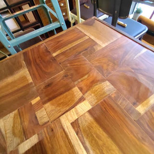 TOPANGA Furniture Sheesham Wood Marquetry Square Coffee Table (In-Store Pickup Only) Living Room Decor