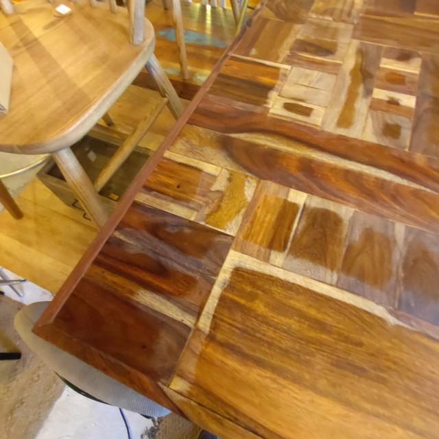 TOPANGA Furniture Sheesham Wood Marquetry Square Coffee Table (In-Store Pickup Only) Living Room Decor
