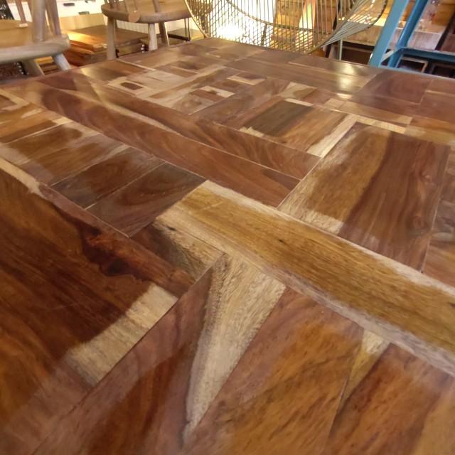 TOPANGA Furniture Sheesham Wood Marquetry Square Coffee Table (In-Store Pickup Only) Living Room Decor