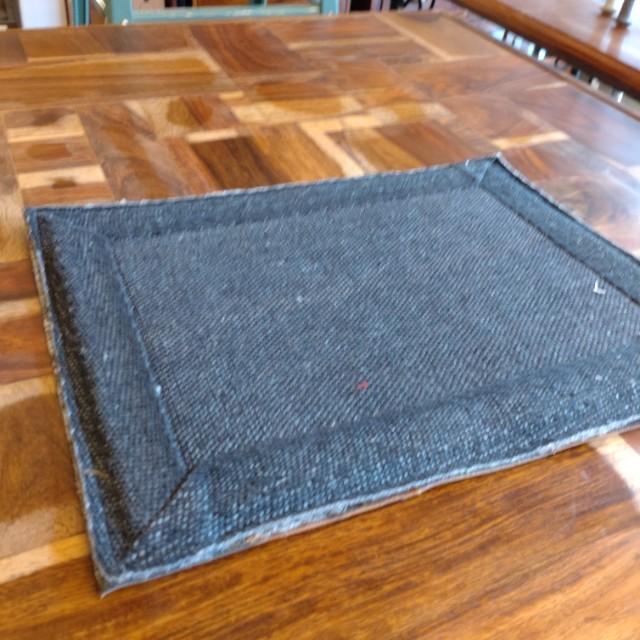 TOPANGA Homefurnishing Denim Leather Patch Placemat, Brown, 30x40cm, Placemat/Tea Mat, Genuine Leather, Cowhide