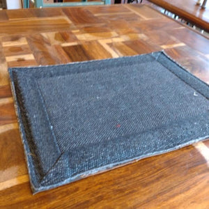 TOPANGA Homefurnishing Denim Leather Patch Placemat, Brown, 30x40cm, Placemat/Tea Mat, Genuine Leather, Cowhide