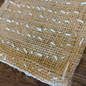 TOPANGA Kitchen Jute Button Square Coaster, 10x10cm, Jute Button, Colorful　