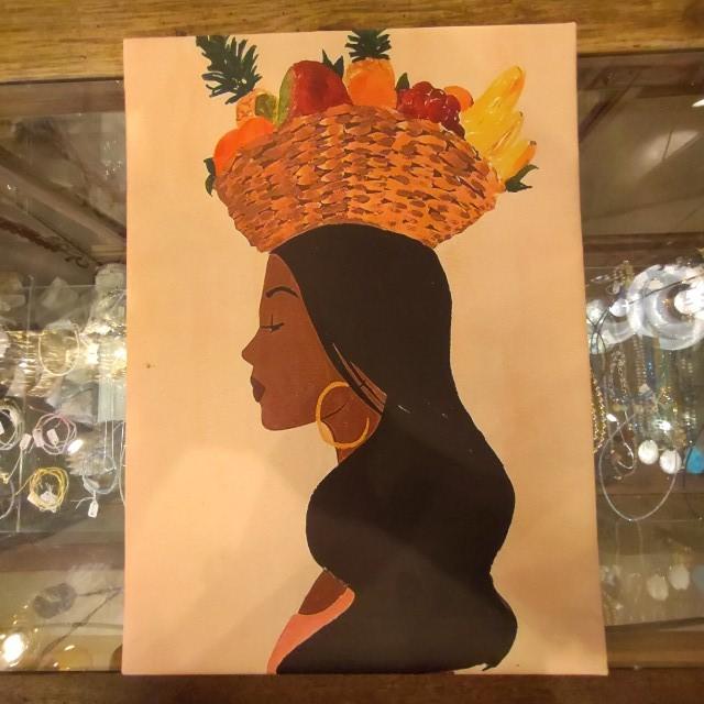TOPANGA Zakka アートポスター　Woman carrying fruit　インテリア　壁掛け　置き型　空間演出　アート　　