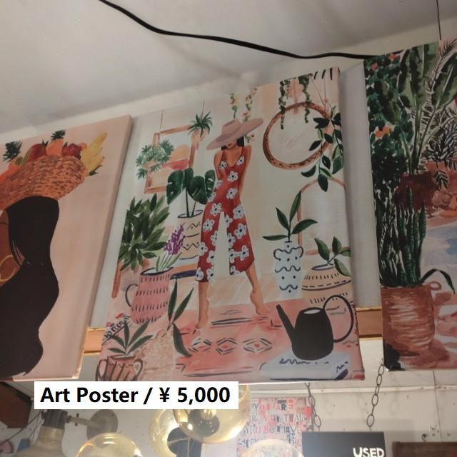 TOPANGA Zakka アートポスター　A Woman　living with plunts　インテリア　壁掛け　置き型　空間演出　アート　　