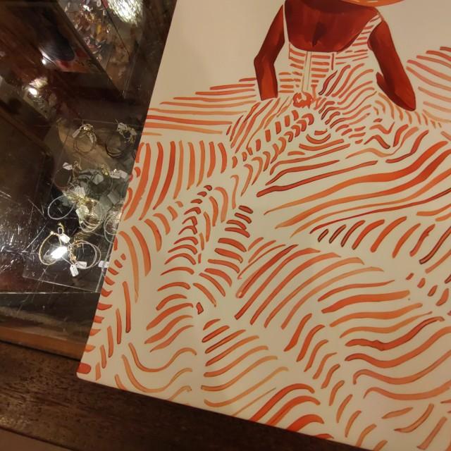 TOPANGA Zakka アートポスター　Woman wearing one piece　インテリア　壁掛け　置き型　空間演出　アート　ウォールデコ