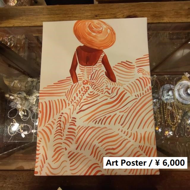 TOPANGA Zakka アートポスター　Woman wearing one piece　インテリア　壁掛け　置き型　空間演出　アート　ウォールデコ
