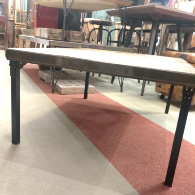 TOPANGA　Furniture　Old Wood Folding W91×D68×H39 Table Anteique Vintage Feel Low Table