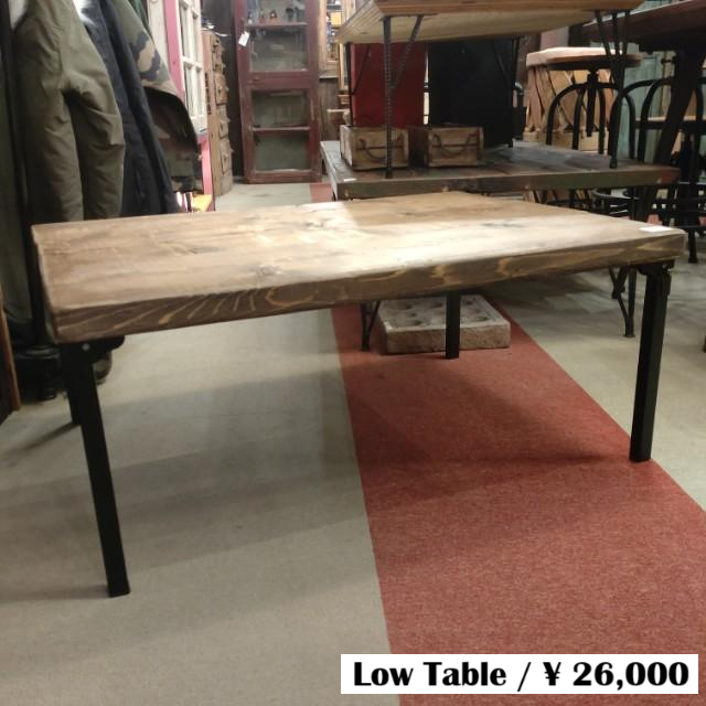 TOPANGA　Furniture　Old Wood Folding W91×D68×H39 Table Anteique Vintage Feel Low Table