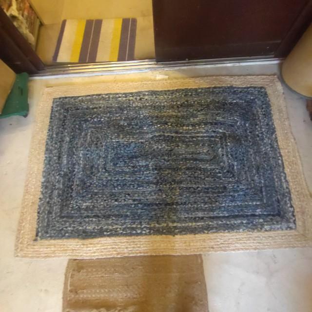 TOPANGA Homefurnishing Recycled Denim Weaving Rug, 120x180cm