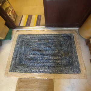 TOPANGA Homefurnishing Recycled Denim Weaving Rug, 120x180cm