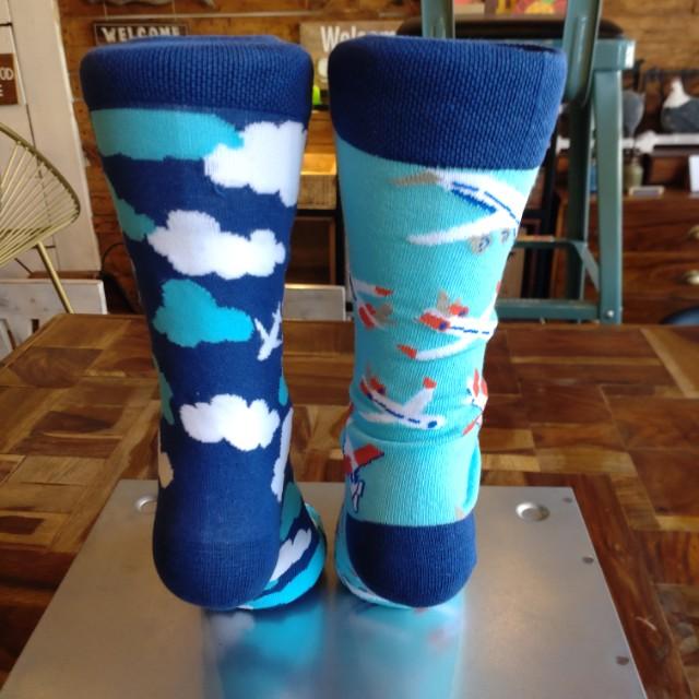 TOPANGA Socks Lady's AIRPLANE PLANE ADOBE THE CLOUDS FLY IN THE SKY GIFT PRESENT