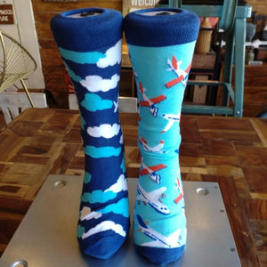 TOPANGA Socks Lady's AIRPLANE PLANE ADOBE THE CLOUDS FLY IN THE SKY GIFT PRESENT