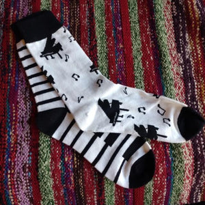 TOPANGA Socks Lady's PLAING THE PIANO PIANO KEYBOARD MUSIC TONE GIFT PRESENT