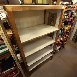 【店頭受取専用商品】TOPANGA　Furniture　アンティーク窓とチークウッドの5段シェルフ　ディスプレイ　什器　インテリア　