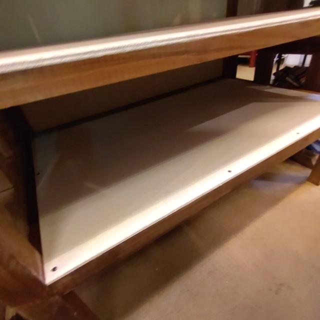 【店頭受取専用商品】TOPANGA　Furniture　アンティーク窓とチークウッドの5段シェルフ　ディスプレイ　什器　インテリア　