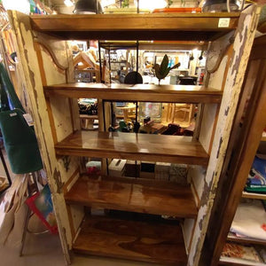 【店頭受取専用商品】TOPANGA　Furniture　アンティーク扉の5段シェルフ　ディスプレイ　什器　インテリア　