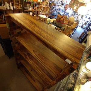 【店頭受取専用商品】TOPANGA　Furniture　シーシャムウッドレザーパッチワーク5段シェルフ　ディスプレイ　什器　インテリア　