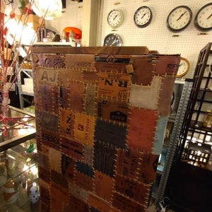 【店頭受取専用商品】TOPANGA　Furniture　シーシャムウッドレザーパッチワーク5段シェルフ　ディスプレイ　什器　インテリア　