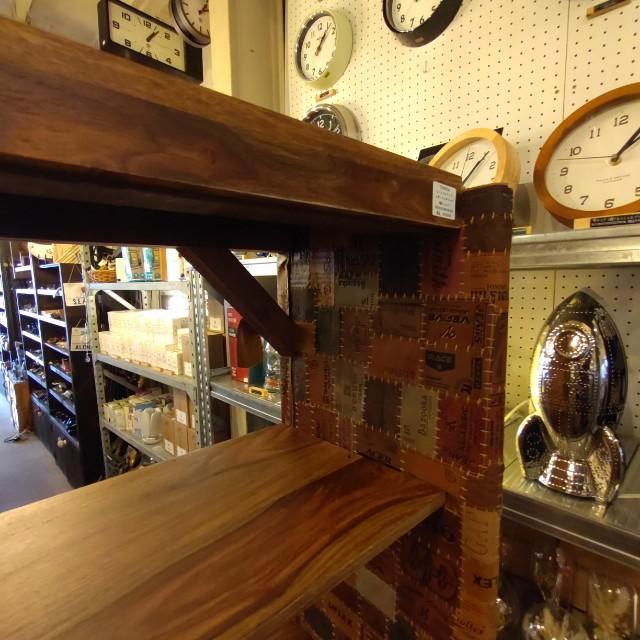 【店頭受取専用商品】TOPANGA　Furniture　シーシャムウッドレザーパッチワーク5段シェルフ　ディスプレイ　什器　インテリア　