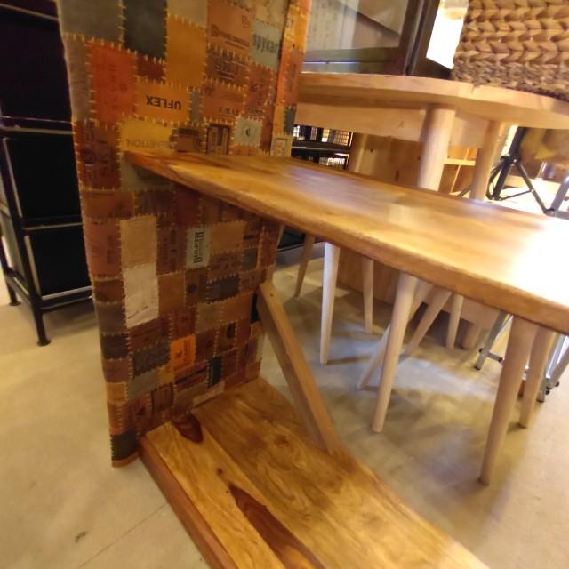 【店頭受取専用商品】TOPANGA　Furniture　シーシャムウッドレザーパッチワーク5段シェルフ　ディスプレイ　什器　インテリア　