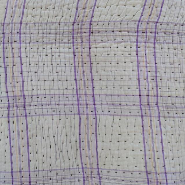 ヴィンテージラリーキルト　20000-3　120×200cm　ベッドカバー　マルチカバー　1点もの　ピンクパープル×カラフルバブル