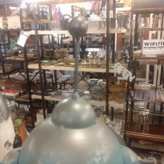 GARDEN OBJECT plump blue ROBOT　GARDEN EYECATCHING　HANDMADE 　ANTIQUE　VINTAGE　RETRO