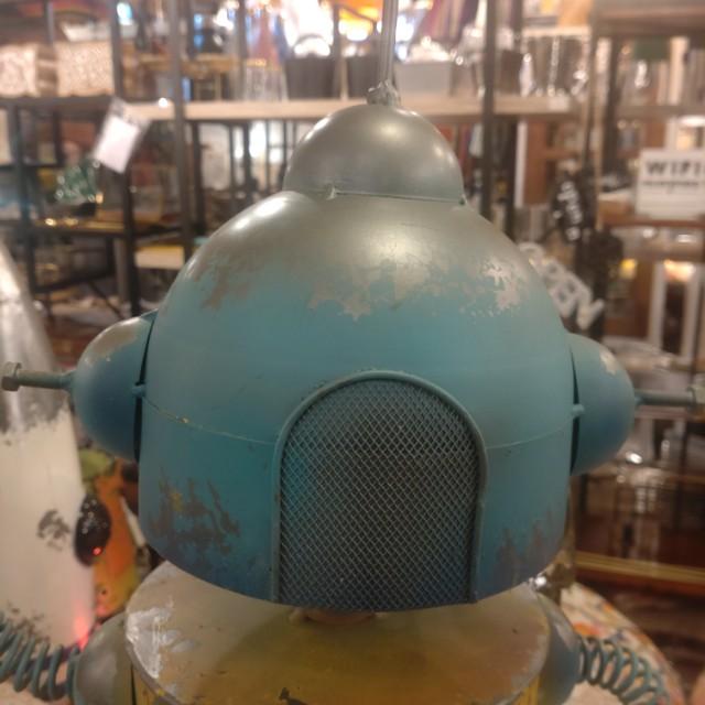 GARDEN OBJECT plump blue ROBOT　GARDEN EYECATCHING　HANDMADE 　ANTIQUE　VINTAGE　RETRO