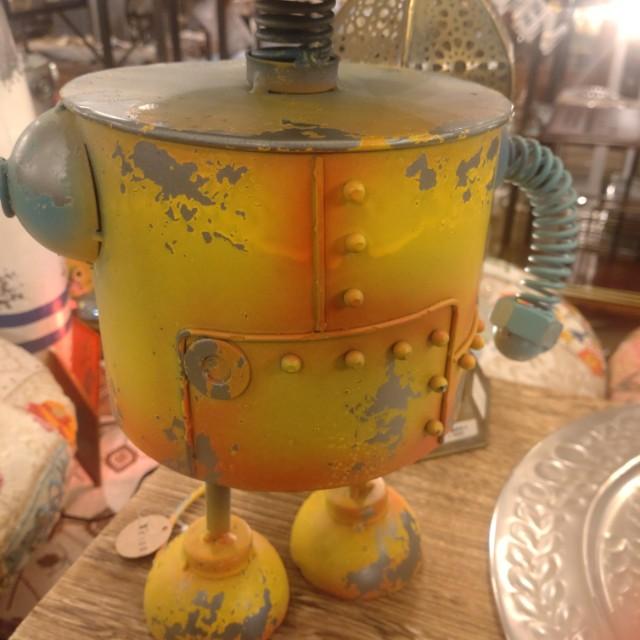 GARDEN OBJECT plump blue ROBOT　GARDEN EYECATCHING　HANDMADE 　ANTIQUE　VINTAGE　RETRO