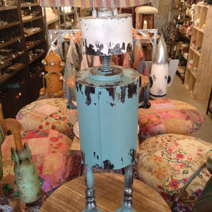 GARDEN OBJECT BLUE　ROBOT　GARDEN EYECATCHING　HANDMADE 　ANTIQUE　VINTAGE　RETRO
