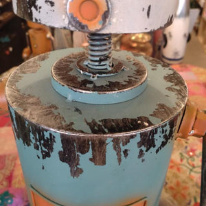 GARDEN OBJECT BLUE　ROBOT　GARDEN EYECATCHING　HANDMADE 　ANTIQUE　VINTAGE　RETRO