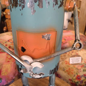 GARDEN OBJECT BLUE　ROBOT　GARDEN EYECATCHING　HANDMADE 　ANTIQUE　VINTAGE　RETRO