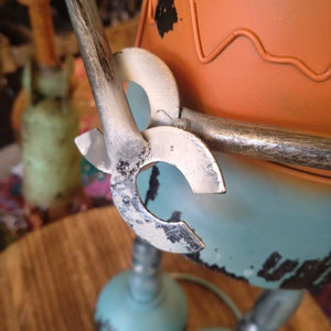 GARDEN OBJECT BLUE　ROBOT　GARDEN EYECATCHING　HANDMADE 　ANTIQUE　VINTAGE　RETRO
