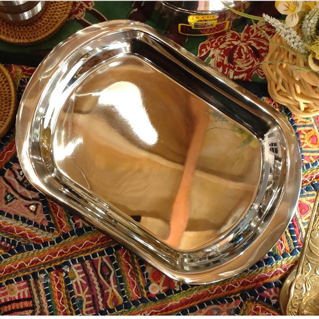 ステンレスオーバルトレイ　ステンレス　オーバル　お盆　アクセサリートレイ　キートレイ　