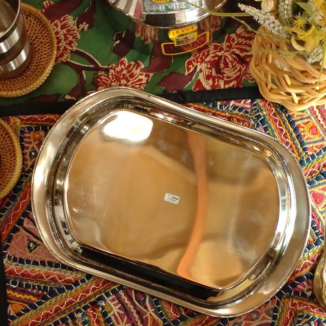 ステンレスオーバルトレイ　ステンレス　オーバル　お盆　アクセサリートレイ　キートレイ　