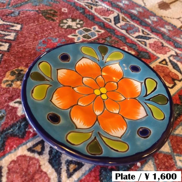 Mexico Goanajuato Ware Mini Round Plate Navy Cake Plate Handmade Side Plate Mini Plate Medium Plate