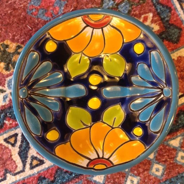 Mexico Goanajuato Ware Mini Round Plate Blue 3Types in Total Cake Plate Handmade Side Plate Mini Plate Midiam Plate