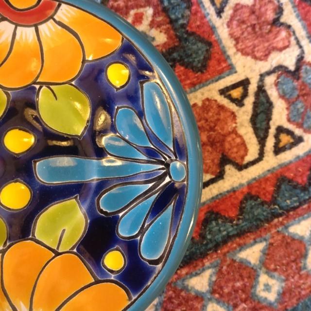 Mexico Goanajuato Ware Mini Round Plate Blue 3Types in Total Cake Plate Handmade Side Plate Mini Plate Midiam Plate