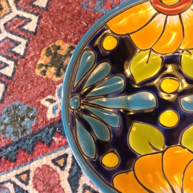 Mexico Goanajuato Ware Mini Round Plate Blue 3Types in Total Cake Plate Handmade Side Plate Mini Plate Midiam Plate