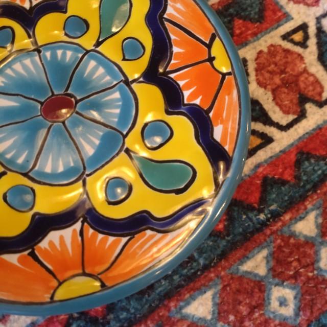 Mexico Goanajuato Ware Mini Round Plate Blue 3Types in Total Cake Plate Handmade Side Plate Mini Plate Midiam Plate