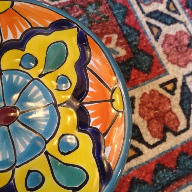 Mexico Goanajuato Ware Mini Round Plate Blue 3Types in Total Cake Plate Handmade Side Plate Mini Plate Midiam Plate