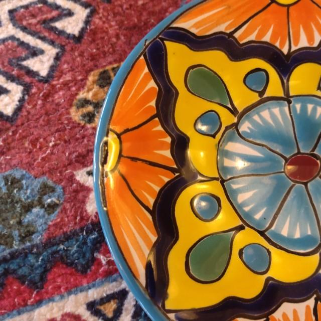 Mexico Goanajuato Ware Mini Round Plate Blue 3Types in Total Cake Plate Handmade Side Plate Mini Plate Midiam Plate