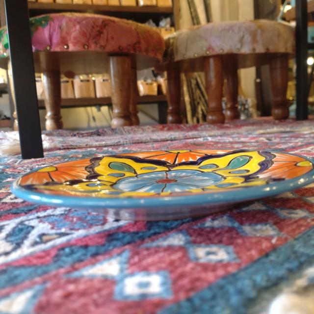 Mexico Goanajuato Ware Mini Round Plate Blue 3Types in Total Cake Plate Handmade Side Plate Mini Plate Midiam Plate