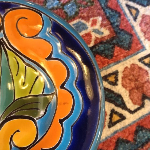 Mexico Goanajuato Ware Mini Round Plate Blue 3Types in Total Cake Plate Handmade Side Plate Mini Plate Midiam Plate