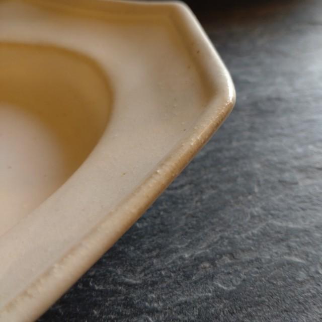 [Mashiko Ware] Octagonal (Large) (kinari) MAINDISH PLATE LUNCH Pasta Made in Japan