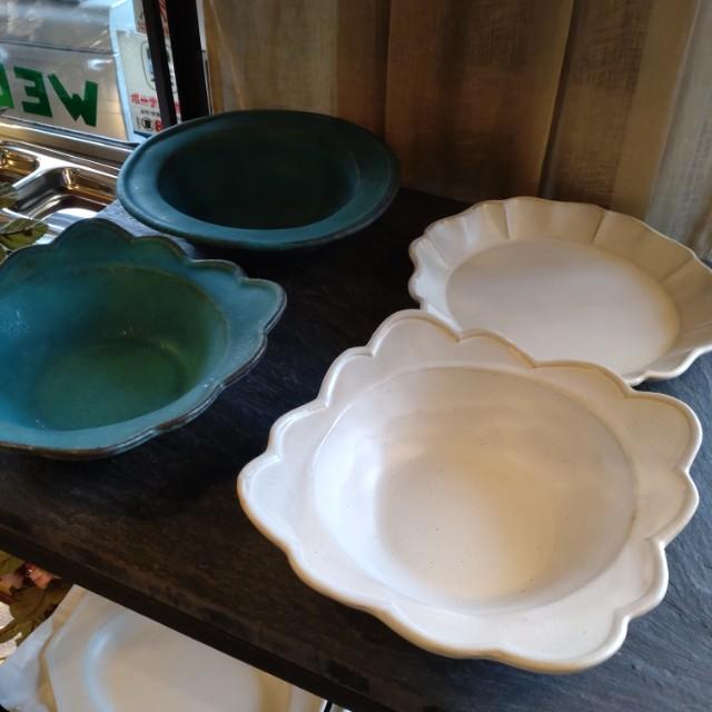 Mashiko Ware: Mokumoku Oval Plate, Shabby Turquoise, MAINDISH PLATE, LUNCH, Pasta, Made in Japan